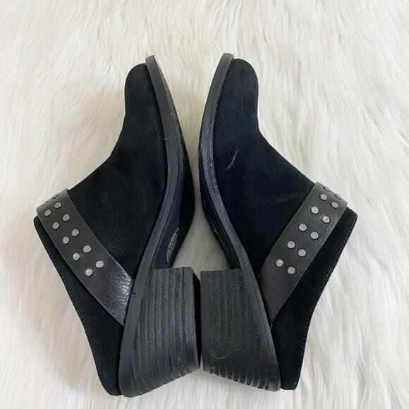 Sofft Black Suede Western Style Mules Sz 8 Strap/Buckle Detail Cushioned Insoles - Picture 5 of 11